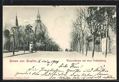 AK Berlin-Steglitz, Wasserthurm auf dem Fichtenberg