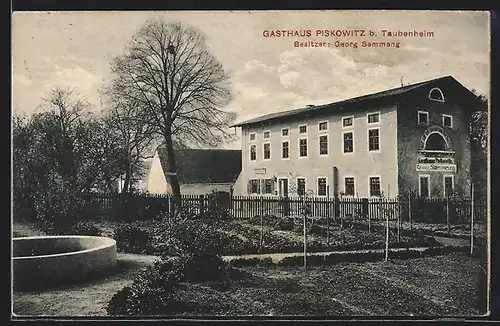 AK Taubenheim, Gasthaus Piskowitz, Bes. Georg Semmang
