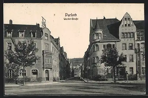 AK Durlach, Strasseneck Werder-Strasse