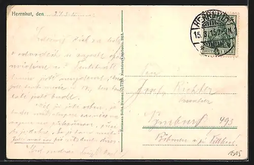 AK Herrnhut, Löbauer Strasse mit Anwohnern