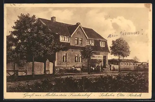 AK Muldenstein-Friedersdorf, Gasthof von Otto Rickelt