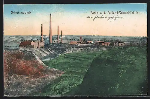 AK Schwanebeck, Blick auf die Portland-Cement-Fabrik