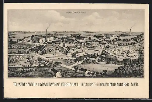 AK Fürstenzell / Niederbayern, Tonwarenfabrik u. Granitwerke, Ing. Ferd. Erbersdobler