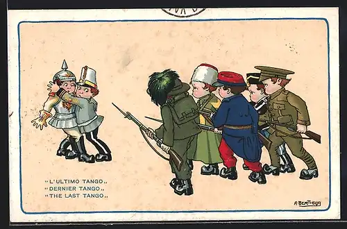 Künstler-AK A. Bertiglia: L`Ultimo Tango, Propaganda Entente