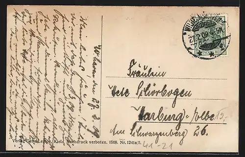 AK S.M.S. Pommern auf hoher See, Flaggen, Wappen