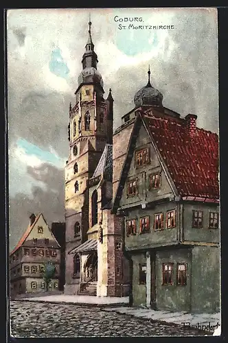 Künstler-AK Coburg, St. Moritzkirche