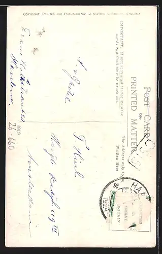 Künstler-AK Reg Carter: Mann hinterm Zaun