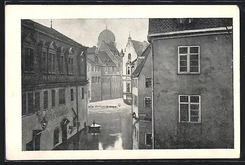 AK Nürnberg, Hochwasser-Katastrophe 4. bis 5. Februar 1909 - Untere Thalgasse gegen die Neuegasse