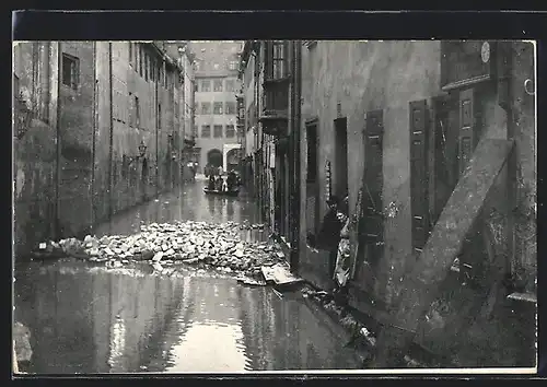 AK Nürnberg, Hochwasser 1909, Spitalgasse