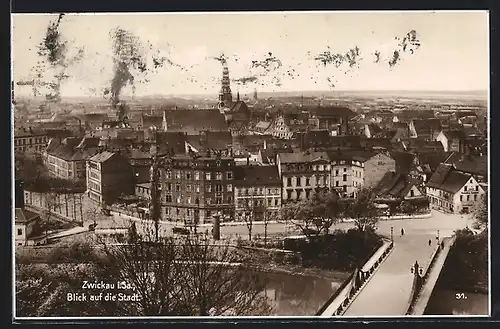 AK Zwickau i. Sa., Blick auf die Stadt