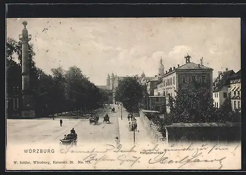 AK Würzburg, Blick auf die Hofpromenade