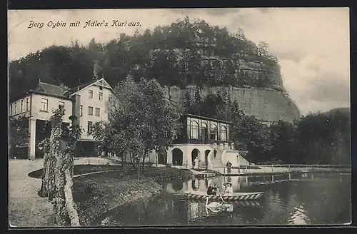 AK Oybin, Berg mit Adler`s Kurhaus