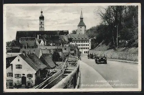 AK Landsberg a. Lech, Blick v. Bergstrasse auf Schmalzturm
