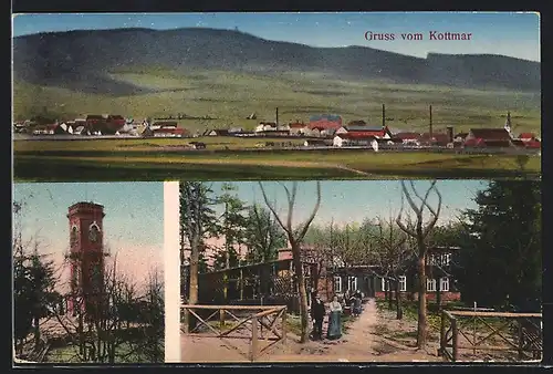 AK Eibau, Gasthaus Kottmar, Aussichtsturm