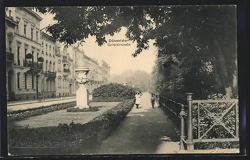 AK Düsseldorf, Gottsteinstrasse im Sonnenschein