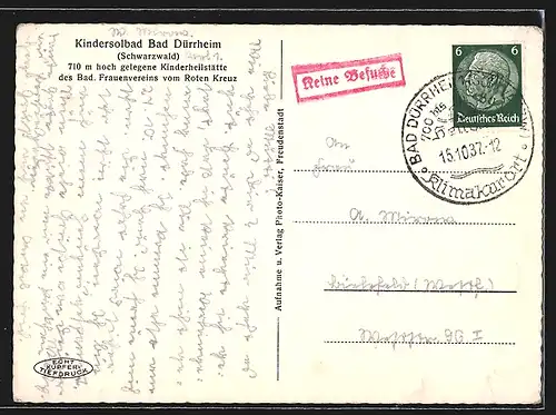 AK Bad Dürrheim, Kindersolbad mit angrenzendem Wald