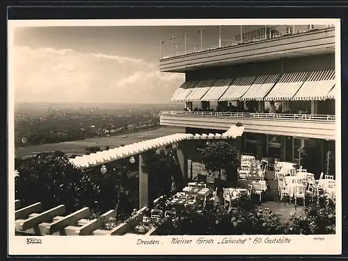 Foto-AK Walter Hahn, Dresden, Nr. 10795: Dresden, Bad Weisser Hirsch, Blick von der Terrasse des Gasthauses Luisenhof