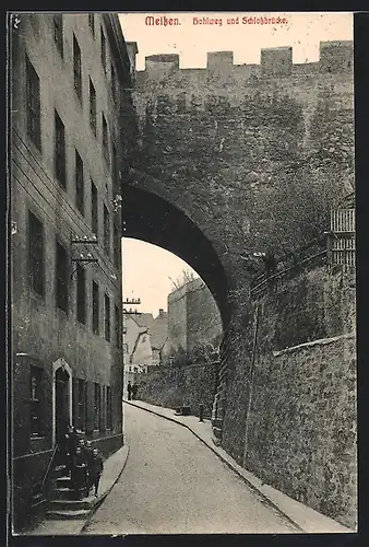 AK Meissen, Hohlweg und Schlossbrücke