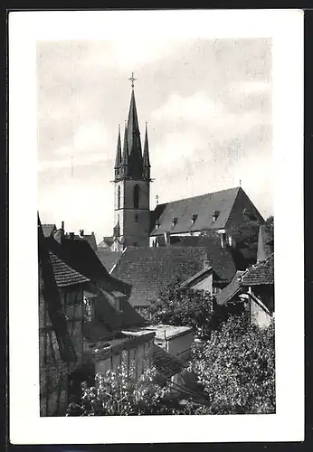 AK Karlsruhe-Durlach, Kirche St. Peter und Paul aus der Vogelschau