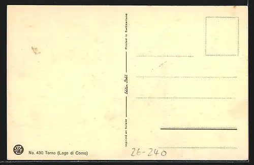 Künstler-AK S. Bonelli: Torno /Lago di Como, Ortspartie mit Boot und Kirche