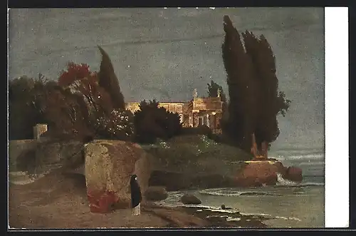 Künstler-AK Arnold Böcklin: Die Villa am Meer