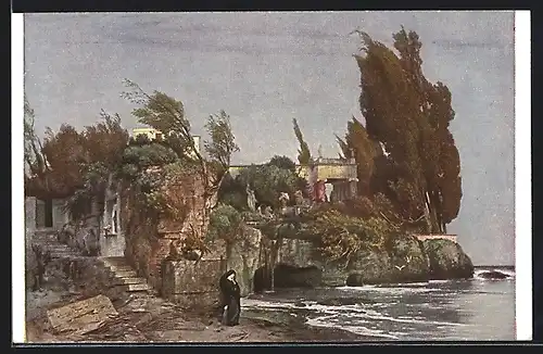 Künstler-AK Arnold Böcklin: Die Villa am Meer, Villa au Bord de la mer