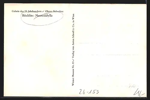 Künstler-AK Arnold Böcklin: Meeresidylle, Junge Familie beim Baden im Meer