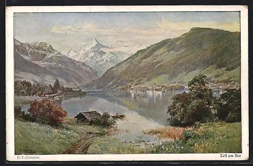 Künstler-AK Edward Theodore Compton: Zell am See, Panorama