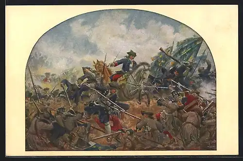 AK Turin, Schlachtenszene von 1706, Armeen treffen aufeinander