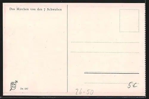 Künstler-AK Hans Boettcher: Märchen Die sieben Schwaben- Die Schwaben begegnen einem Hasen