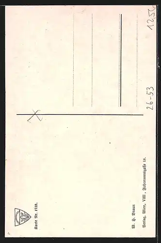 AK Deutscher Schulverein NR 1739: W. Braun, Mann denkt an seine Geliebte, Postkutsche, Eichendorff