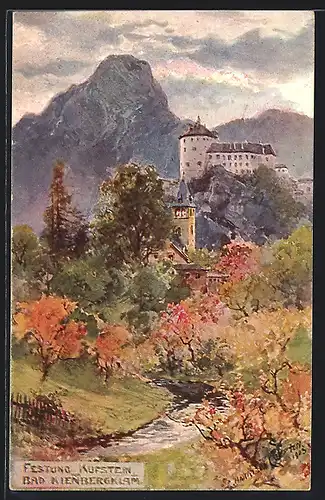 Künstler-AK Edward Harrison Compton: Bad Kienberg, Blick zur Festung Kufstein