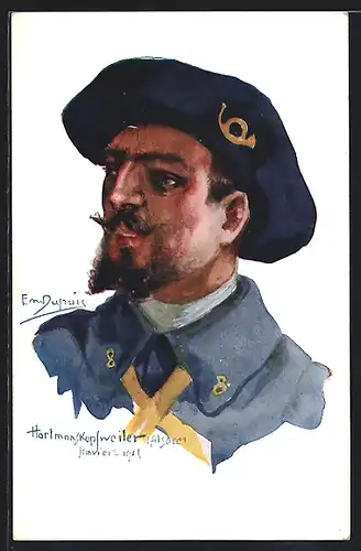 Künstler-AK Em. Dupuis: Portrait eines Postbeamten mit Hut
