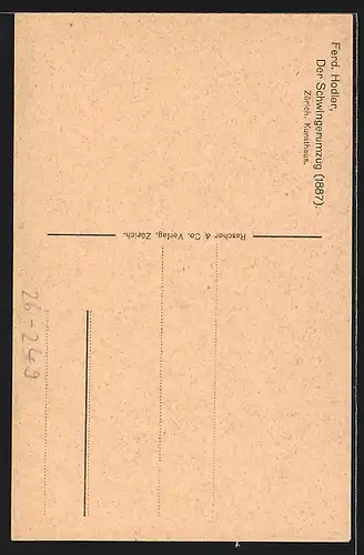 Künstler-AK Ferdinand Hodler: Der Schwingerumzug, 1887, Schweizer Ringer