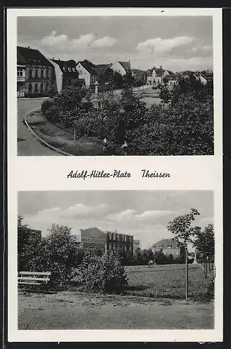 AK Theissen, Platz mit Strasse und Central-Theater