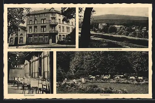 AK Oberursel, Hotel Waldlust, Taunuspartie, Terrassen
