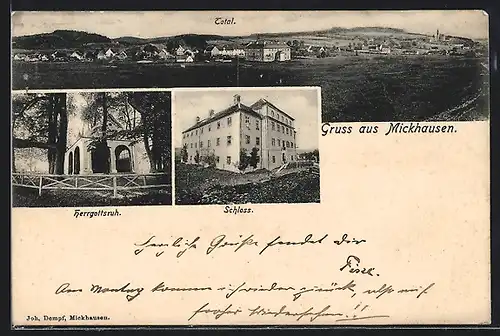 AK Mickhausen, Herrgottsruh, Schloss, Totalansicht