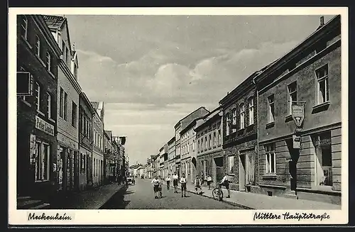 AK Meckenheim, Blick in die mittlere Hauptstrasse