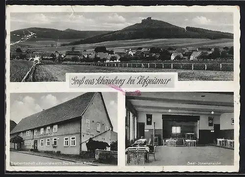 AK Schöneberg bei Hofgeismar, Gasthaus und Kolonialwaren von W. Reitz