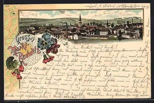 Lithographie Markt-Redwitz, Teilansicht