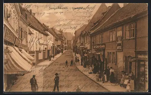AK Sangerhausen, Göpenstrasse mit Geschäften