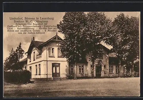 AK Börnsen in Lauenburg, Gasthaus Lindenhof von W. C. Ottinghaus