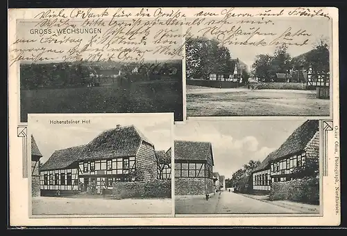 AK Gross-Wechsungen, Hotel Hohensteiner Hof, Strassenpartie, Ortspartie