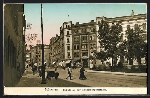 AK München, Schule an der Gabelsbergerstrasse