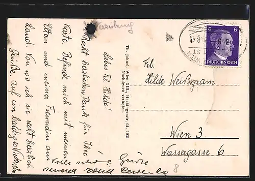 AK St. Georgen am Ybbsfeld, Ortsansicht über die Dächer