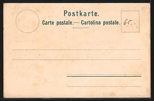 Lithographie Lugano, Totalansicht mit Monte Salvatore