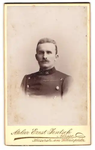 Fotografie Ernst Jentsch, Neisse, deutscher Eisenbahner in Uniform