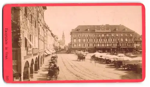 Fotografie Würthle & Spinnhirn, Salzburg, Ansicht Graz, Blick auf den Hauptplatz mit Wochenmarkt