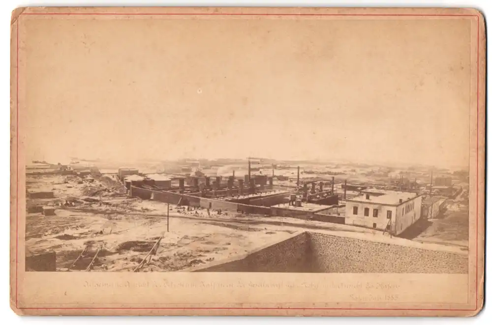Fotografie W. Koehne & Co., Ansicht Baku, Petroleum Raffinerie der Gesellschaft Gebr. Nobel Branobel, Hafen, Naptha 0