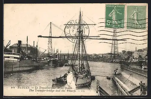 AK Nantes, Le Transbordeur et les Quais, Schwebefähre